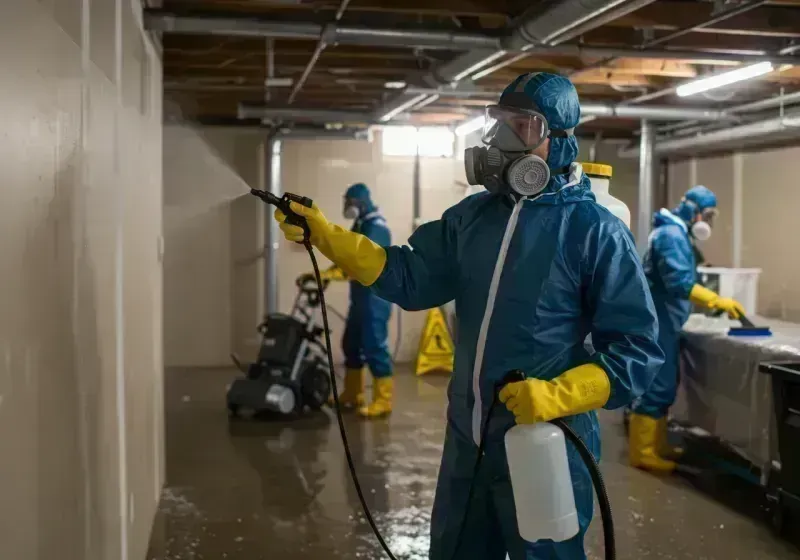 Basement Sanitization and Antimicrobial Treatment process in Boston Heights, OH